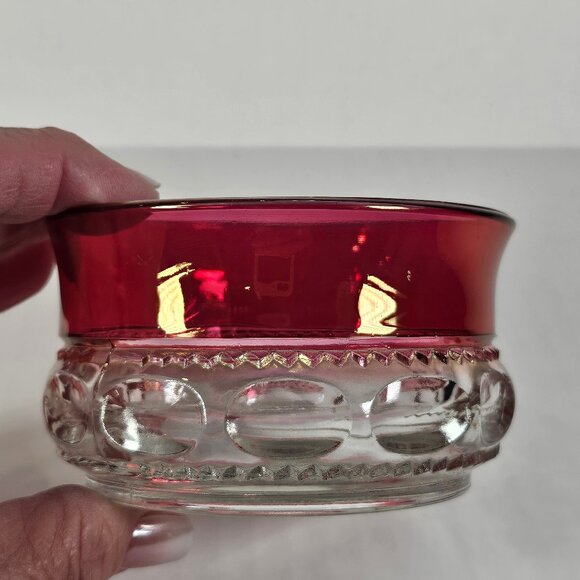 Tiffin Franciscan Kings Crown Ruby Cranberry Flashed Finger Bowl - Picture 5 of 11